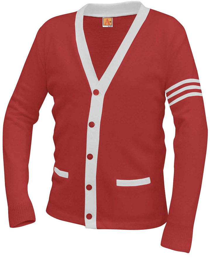 Red/White Varsity Cardigan